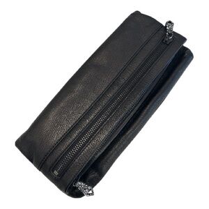 NWOT | Christopher Kon | Black Leather Fold-Over Clutch